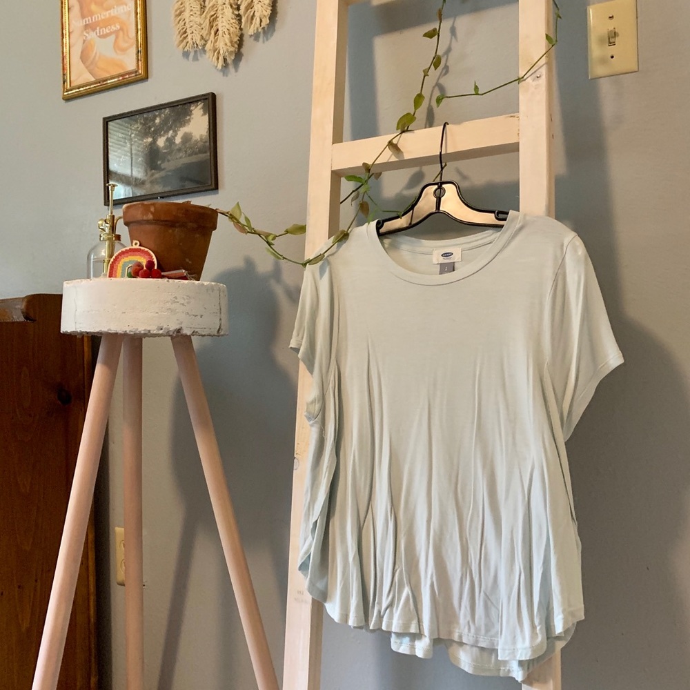 Light blue top